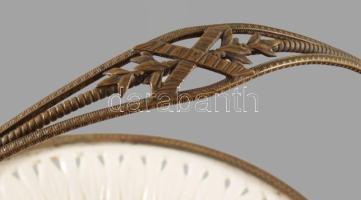 Áttört porcelán kosár, réz szerelékkel. Entw. Parté jelzéssel, hibátlan d: 19 cm