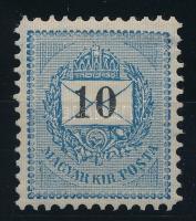 1889 Feketeszámú 10kr 11 1/2 fogazással, friss színű szépen centrált, hibátlan darab, luxus minőségb...