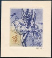 Bálint Ferenc (1960-): Ilyés István (kisgrafika). Rézkarc, aquatinta, papír, jelzett. 6x5,5 cm