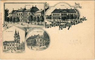 Kiskunfélegyháza, Félegyháza; Főgimnázium, Városháza, Szent István templom, Feuer Lajos palotája, Fe...