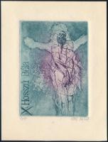 Bálint Ferenc (1960-): Ex libris Gábor Dénes. Rézkarc, aquatinta, papír, jelzett. 9x6,5 cm