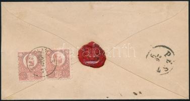 1871 Kőnyomat 5kr és 2 x Réznyomat 5kr vegyes bérmentesítés ajánlott levélen. Ezzel a kombinációval ...