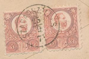 1871 Kőnyomat 5kr és 2 x Réznyomat 5kr vegyes bérmentesítés ajánlott levélen. Ezzel a kombinációval ...