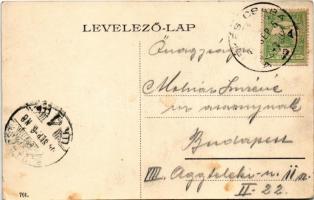 1905 Békéscsaba, Békés-Csaba; Motor állomás, városi vasút, vasútállomás, Kossuth szobor (EK)