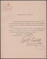 1916 Bécs, a király személye körüli minisztérium segédhivatali igazgatójának levele, a segédhivatali főigazgató aláírásával