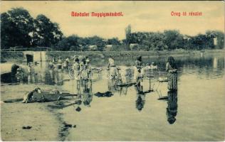 1908 Nagyigmánd, Öreg tó részlet mosóasszonyokkal. W.L. 2054. (EK)