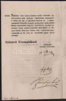 1847 Gróf Keglevich Gábor a Királyi Kamara elnöke, főispán, főtárnokmester által aláírt magyar nyelv...