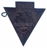 1938. "Munkás Testedző Egyesület - MTE 1908-1938" bronz gomblyukjelvény (29x28mm) T:AU