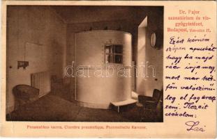1914 Budapest VIII. Dr. Pajor szanatórium és vízgyógyintézet, pneumatikus kamra. Id. Weinwurm Antal ...