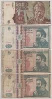 Románia 1966-1993. 10L + 500L (3db) + 1000L (3db) + 500L T:F-VG
Romania 1966-1993. 10 Lei + 500 Lei...
