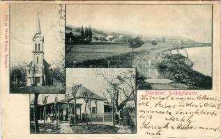 1899 (Vorläufer) Leányfalu, Római katolikus templom, Duna part, vendéglő, étterem. Divald Károly 144...