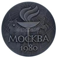 Szovjetunió 1980. "XXII. Nyári Olimpiai Játékok / Moszkva 1980" kétoldalas ezüstözött Al e...