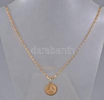 Arany (Au) nyaklánc Mercedes márkás medállal, jelzett, 14k, 4g
