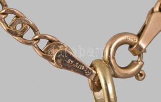 Arany (Au) nyaklánc Mercedes márkás medállal, jelzett, 14k, 4g