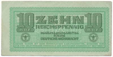 Német Harmadik Birodalom / Deutsche Wehrmacht 1942-1944(DN) 10pf T:AU,XF hajtatlan, sarokhajlás German Third Reich / Deutsche Wehrmacht 1942-1944(ND) 10 Reichspfennig C:AU,XF unfolded, corner fold Krause M34