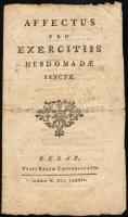 1784 Buda, Affectus pro exercitiis hebodamae sanctae, 8p