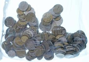 Franciaország vegyes érmetétel mintegy ~900g súlyban T:vegyes France mixed coin lot (~900g) C:mixed