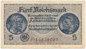 Német Harmadik Birodalom / Német megszállt területek 1940-1945. 5M "F 14838069" T:F  German Third Empire / German Occupied Territories 1940-1945. 5 Reichsmark "F 14838069" C:F Krause R138