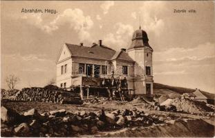 Ábrahámhegy, Zabrák villa. Tar Kálmán vendéglős kiadása