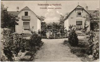 Balatonlelle, Cristofoli-Stenzer nyaralók, Angyi villa. Wollák József utódai kiadása (gyűrődés / cre...