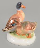 Zsolnay vadkacsa pár. Jelzett, kézzel festett, hibátlan, m: 17 cm