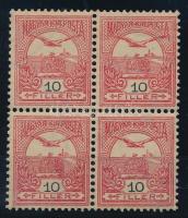 1900 Turul 10f postatiszta négyestömb, luxus minőségben
