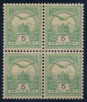 1900 Turul 5f postatiszta négyestömb, luxus minőségben