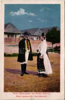 Alsóidecs, Alsó-Idecs, Idecs, Eidisch, Ideciu de Jos; Szász parasztpár / Sächs. Bauernpaar. Kunstanstalt Jos. Drotleff / Transylvanian Saxon folklore (EB)