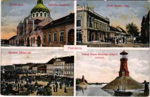 1915 Pancsova, Pancevo; Corvin utca, Izraelita templom, zsinagóga, Deák Ferenc utca, Ferenc József t...