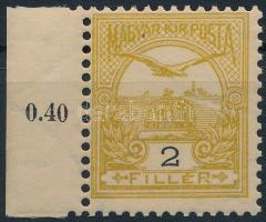 1900 Turul 2f ívszéli postatiszta bélyeg, luxus minőségben