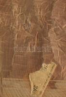 Ismeretlen szobrász: Ülő női akt. Faragott fa, régi BÁV címkével, m: 27 cm