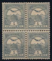 1900 Turul 1f négyestömb postatiszta, luxus minőségben