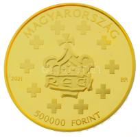 2021. 500.000Ft Au "Országépítő királyok - Szent István" kapszulában, tanúsítvánnyal, tokb...