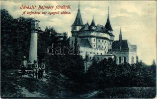 1910 Bajmócfürdő, Bojnické kúpele (Bajmóc, Bojnice); a vár nyugati oldala. Gubits B. kiadása 582. (W.L. ?) / castle (EK)
