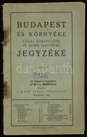 1926 Budapest és környéke utcái, középületei és egyéb adatainak jegyzéke, kiadja: M. kir. Állami Térképészet, 72p