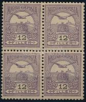 1904 Turul 12f postatiszta négyestömb, luxus minőségben