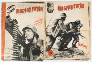 1941 Magyar Futár, Rajniss Ferenc lapja I. évf. 6. és 7. számai (2 db), benne hírekkel és képekkel a keleti frontról, kis sérülésekkel