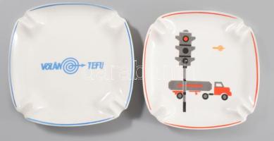 Hollóházi 2 darab volán mintás hamuzó, jelzett, hibátlan, 17x17 cm