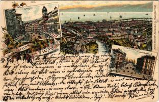 1898 (Vorläufer) Fiume, Rijeka; Corso, Adamich Platz, Hotel l'Europe. Kunstanstalt Rosenblatt A...
