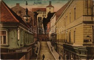 Zagreb, Zágráb; Bregovita ulica sa uspinjacom / utca, sikló / street, funicular railway (EK)