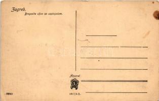 Zagreb, Zágráb; Bregovita ulica sa uspinjacom / utca, sikló / street, funicular railway (EK)