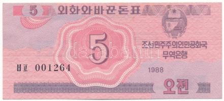 Észak-Korea 1988. 5ch "Szocialista látogató devizaváltó" "001264" T:AU North Korea 1988. 5 Chon "Socialist Visitor Exchange" "001264" C:AU Krause 32.