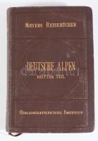 Meyers Reisebücher - Deutsche Alpen dritter Teil: Wien, Ober- und Nieder- Österreich, Salzburg und Salzkammergut, Steiermark, Kärnten, Krain, Kroatien und Istrien. Leipzig-Wien - Bibliographisches Institut, 1907. 13 térkép 6 panorámakép. Aranyozott egészvászon kötésben. Komplett