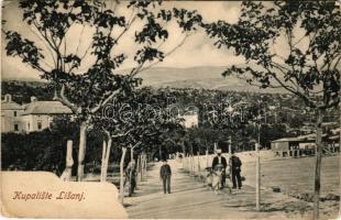 1906 Novi Vinodolski, Novi, Novoga; Kupaliste Lisanj / strandfürdő / beach (kis szakadás / small tea...