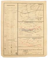 Járőrjáték társasjáték. Budapest, 1940 körül. Középen hajtott karton játékterep. Színes. Nyitva 43×6...