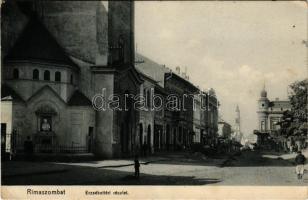 1911 Rimaszombat, Rimavská Sobota; Erzsébet tér, piac, Stech Kálmán üzlete / square, market, shops (EB)