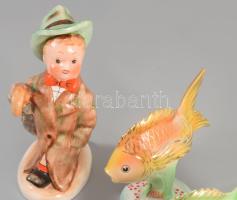 6 darab magyar porcelán és kerámia figura, közte ritka Drasche art deco agár figura