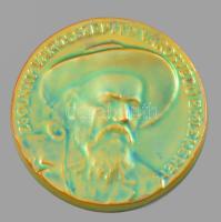 ~2000. "Zsolnay Városszépítő Városvédő Emlékérem / Pécs Város Szépítéséért és Védelméért" eozin mázas porcelán plakett, d: 10 cm