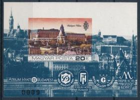 1984 Duna-parti szállodák Budapesten vágott blokk (4.000)