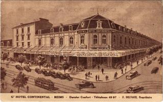 Reims, Grand Hotel Continental, restaurant, garage. F. Delvaux / hotel, automobiles